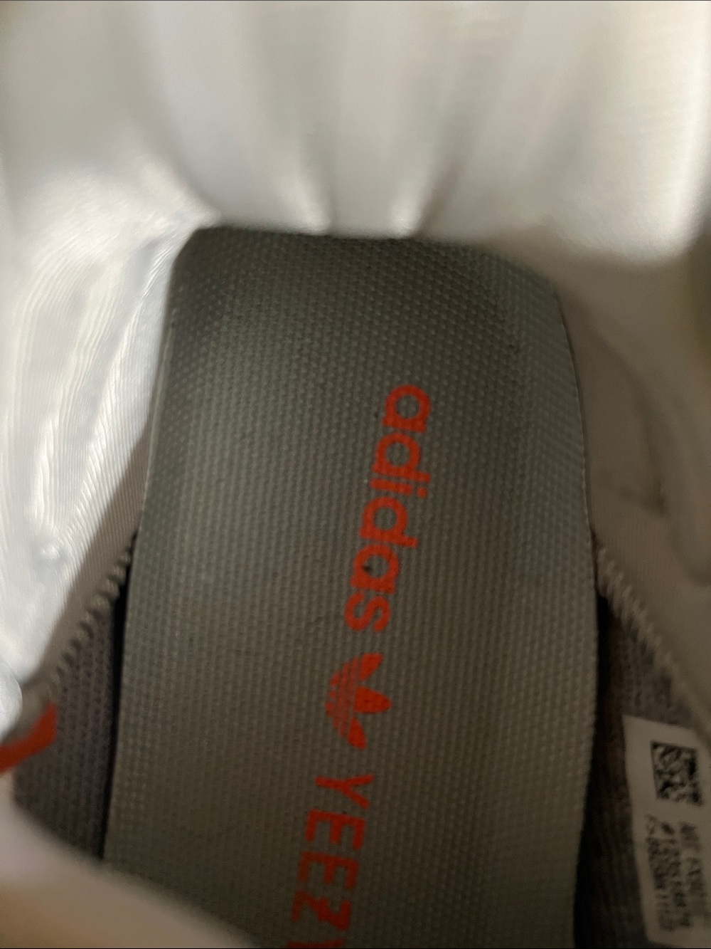 adidas boys Knit Sneakers - Light Gray with Subtle Orange Accent - Picture 5 of 5
